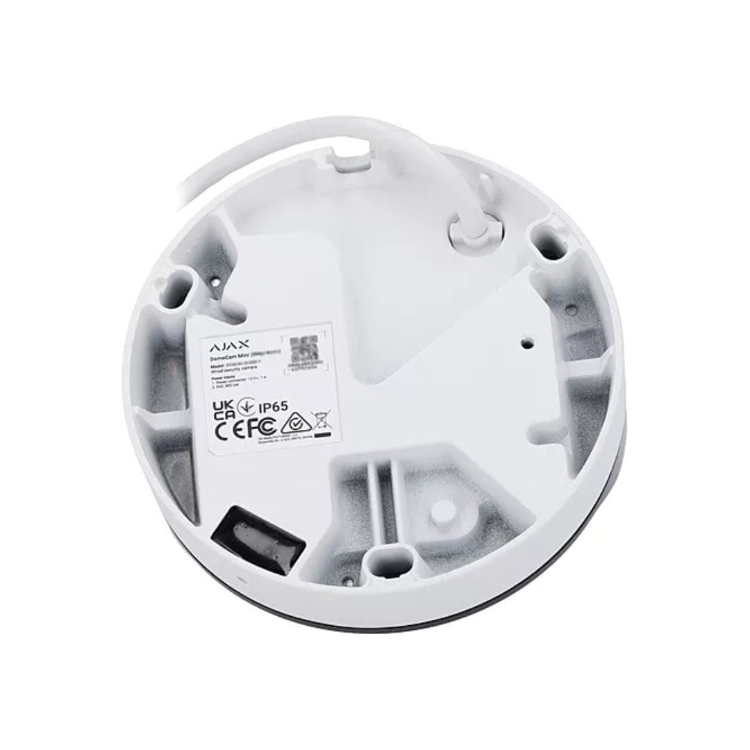 Câmara de videovigilância compacta, resolução 8MP, PoE, com captura de imagem e sistema automático de detecção de intrusão e roubo SADIR.