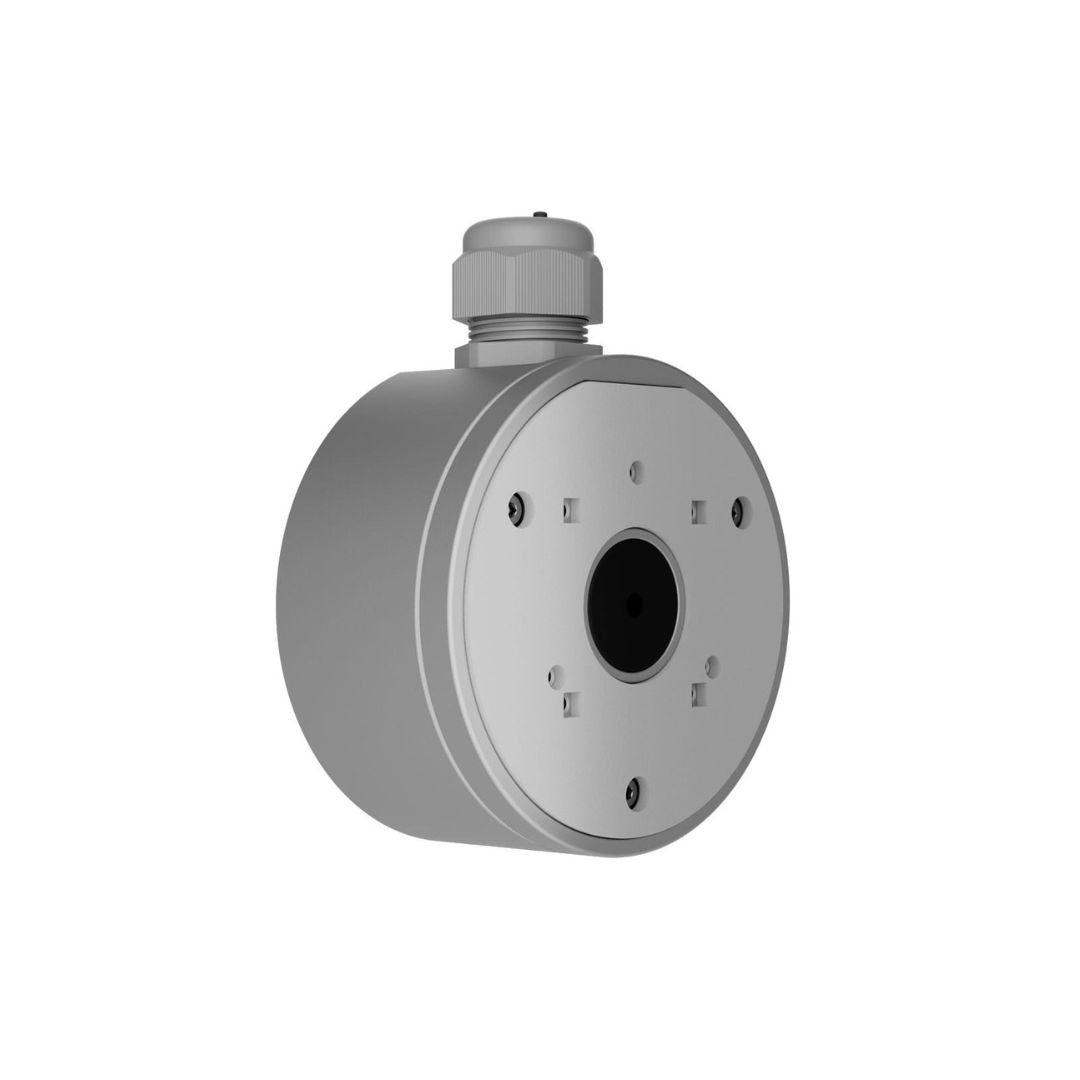 Ajax Aluminiumgehäuse zum Anschluss von Kabeln von IP-Kameras, mit IP66-Schutz und praktischer Montage an Wand oder Decke.