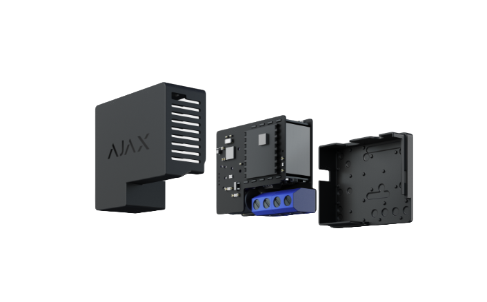 O Ajax WallSwitch é um relé compacto e potente, concebido para integrar-se diretamente em sistemas elétricos de 110 V / 230 V. Permite ligar e desligar circuitos remotamente através da aplicação Ajax, oferecendo uma solução prática e segura para automação de dispositivos de elevada potência.