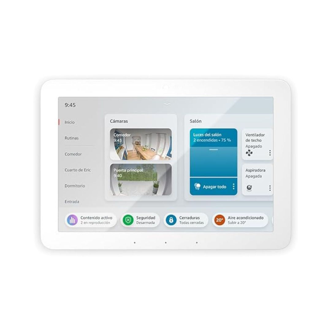 O Echo Hub é um painel Alexa revolucionário, concebido para simplificar a gestão dos dispositivos da tua casa digital.