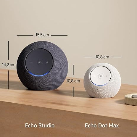 O Echo Dot Max é a nova geração de altifalantes inteligentes da Amazon, concebido para oferecer um som rico, envolvente e ajustado automaticamente ao seu espaço. Conta com um hub de casa inteligente integrado e tecnologia Omnisense para uma experiência ambiente superior. Tudo isto impulsionado pelo chip AZ3, que garante desempenho ágil e fluido.