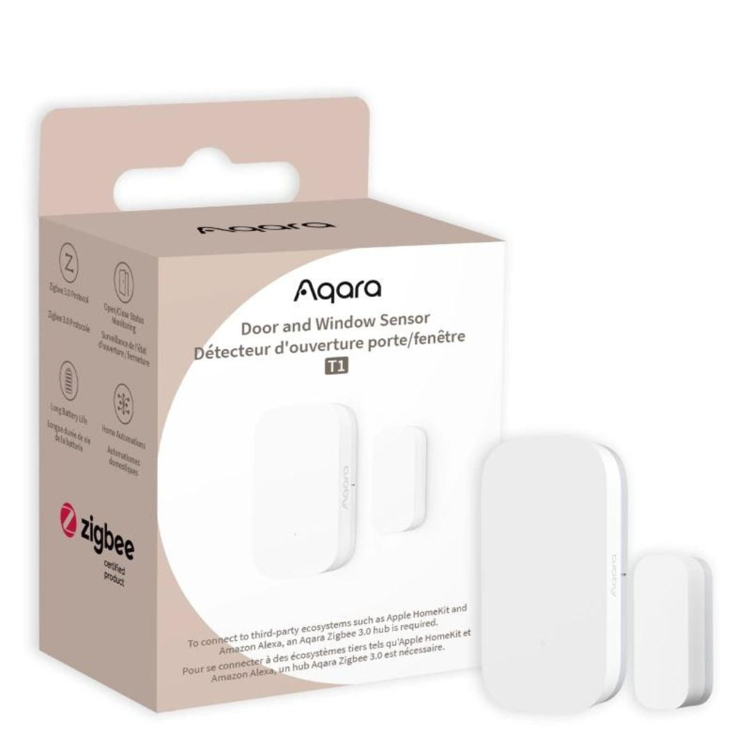 O Sensor de Portas e Janelas T1 da Aqara oferece segurança e automação inteligente para sua casa, sem fios, com até 2 anos de vida útil da bateria.