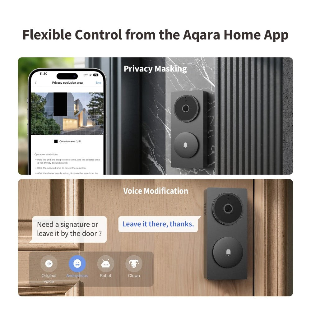 O Aqara Doorbell Camera Hub G410 Select é um videoporteiro inteligente avançado que combina vigilância de alta definição 2K com funcionalidades completas de hub para casa inteligente. Permite ver, ouvir e falar com quem está à porta em tempo real, esteja onde estiver, reforçando a segurança e o controlo de acessos à sua habitação.