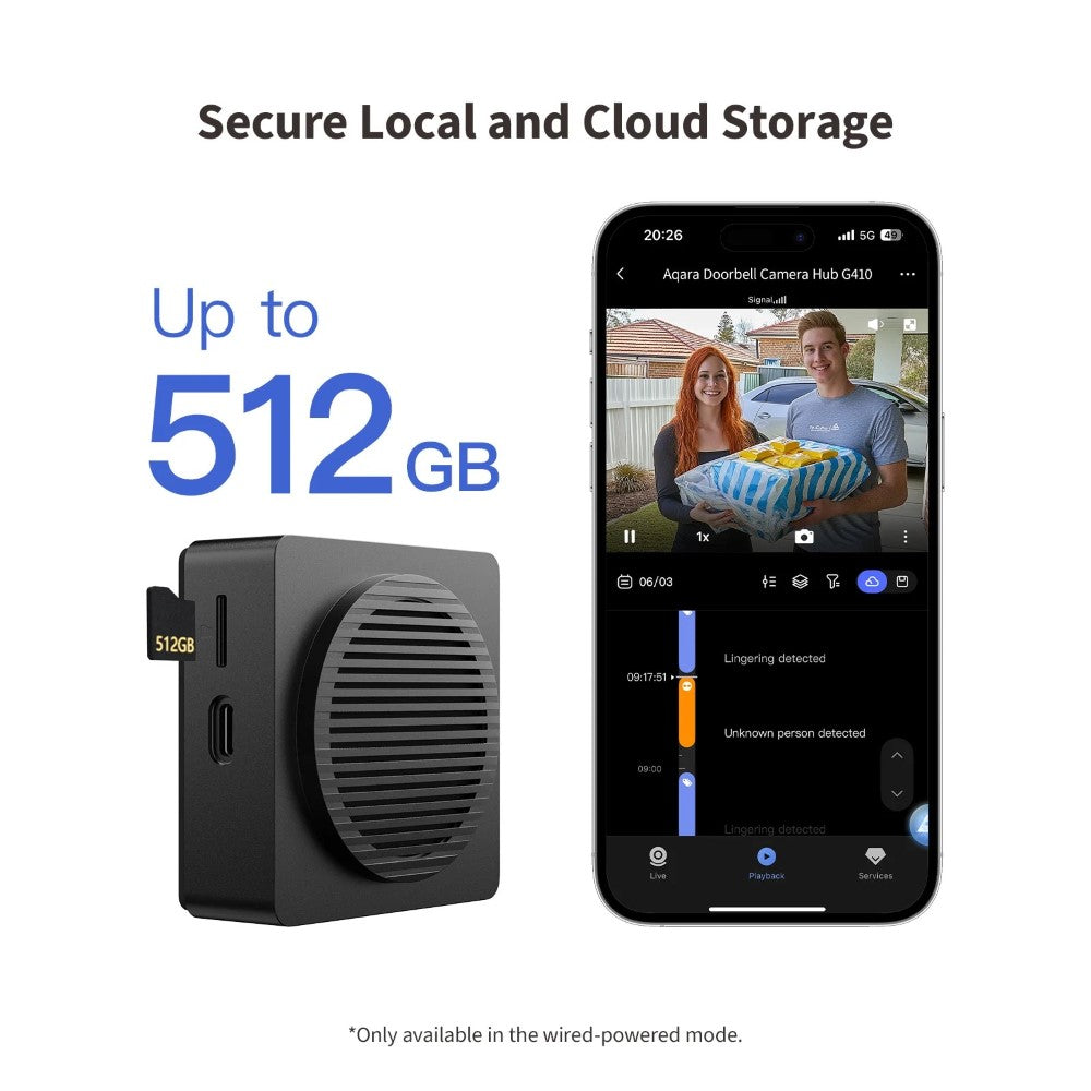 Der Aqara Doorbell Camera Hub G410 Select ist ein fortschrittliches intelligentes Video-Türsprechanlagen-System, das hochauflösende 2K-Überwachung mit umfassenden Smart-Home-Hub-Funktionen kombiniert. Er ermöglicht es Ihnen, in Echtzeit zu sehen, zu hören und mit der Person an der Tür zu sprechen, egal wo Sie sich befinden, und stärkt so die Sicherheit und die Zugangskontrolle zu Ihrem Zuhause.
