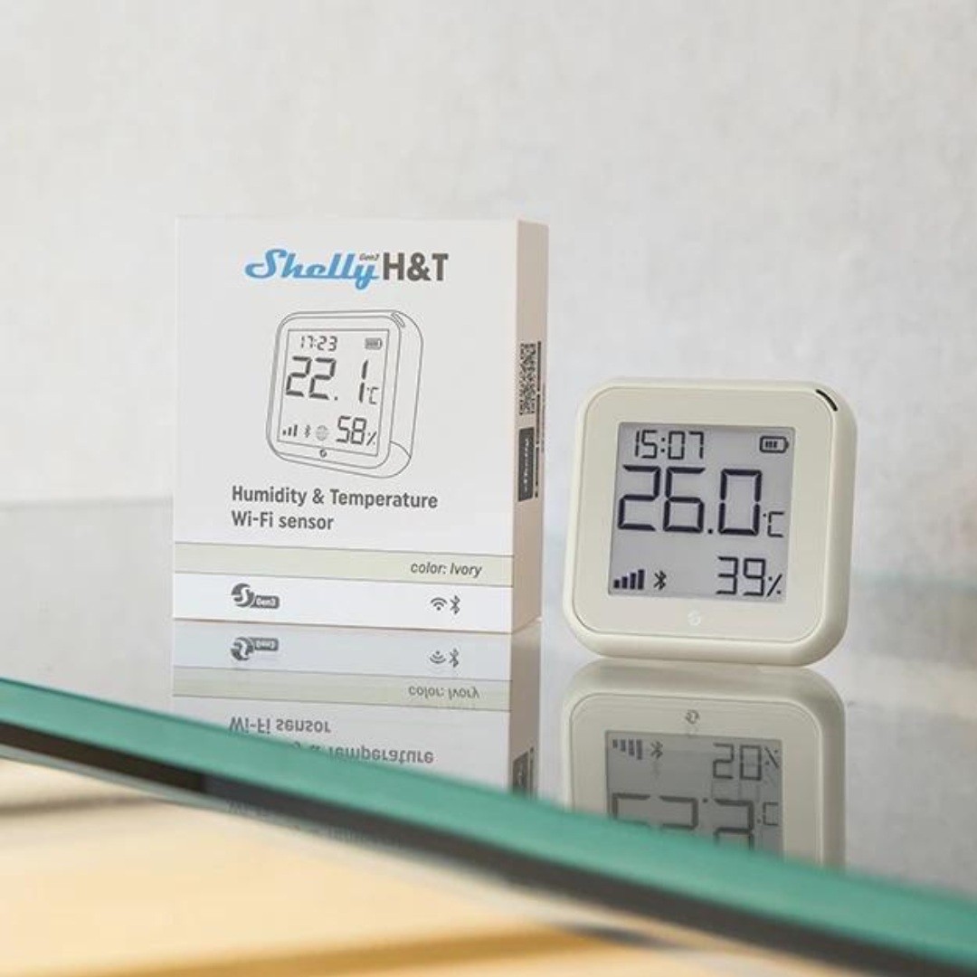 Sensor de temperatura Shelly H&T Gen3: caixa Shelly H&T Gen3.