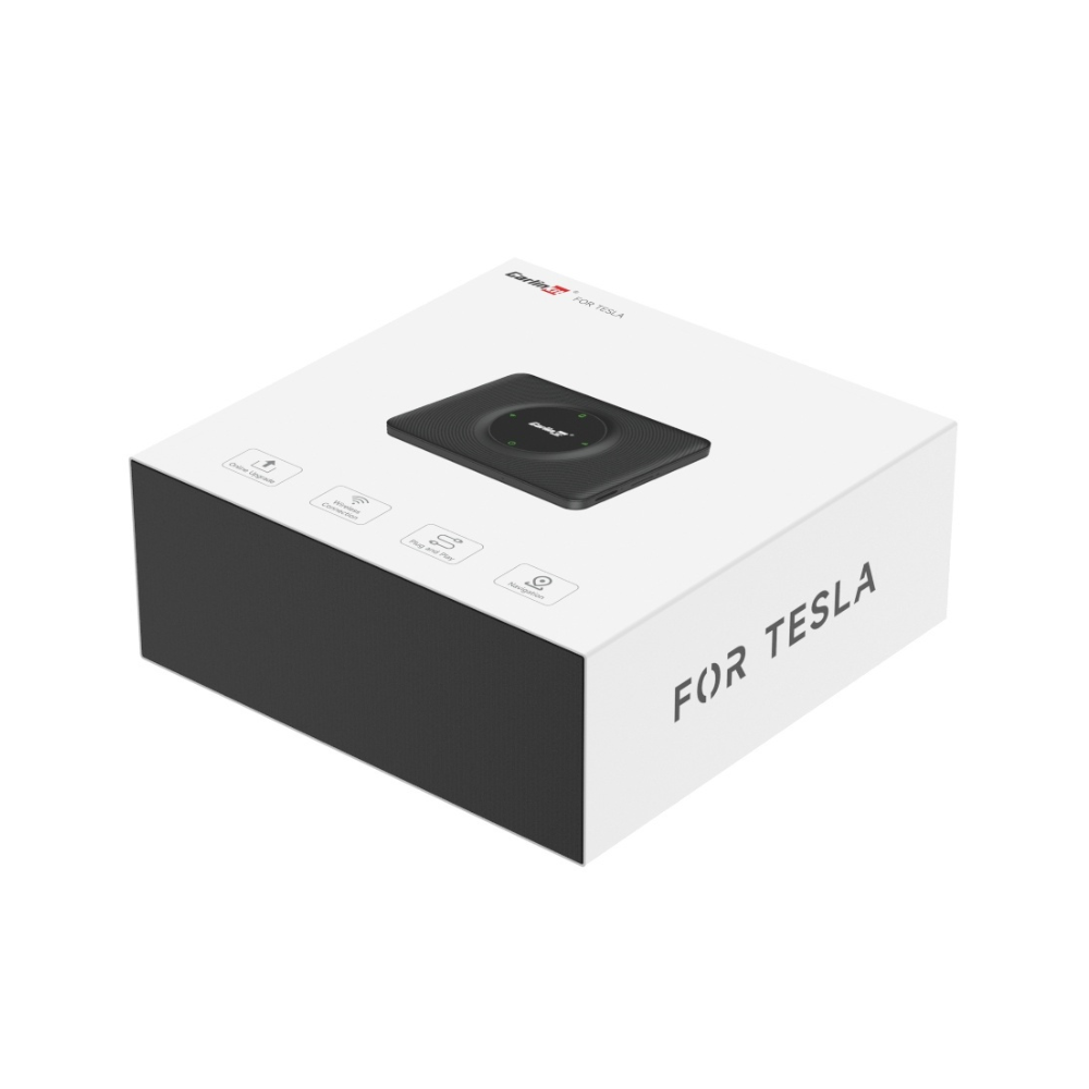 Atualize o sistema do seu Tesla com o Carlinkt CPC200-T2C, um adaptador sem fios que adiciona CarPlay e Android Auto ao seu veículo. Com ele, pode ouvir música, fazer chamadas e utilizar comandos de voz com Siri ou Google Assistant, sem necessidade de cabos.
