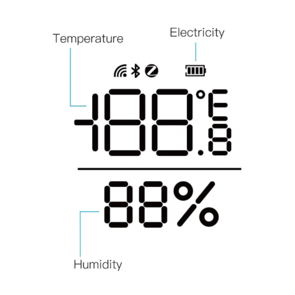 Moes Sensor de temperatura e humidade com ecrã Smart Zigbee