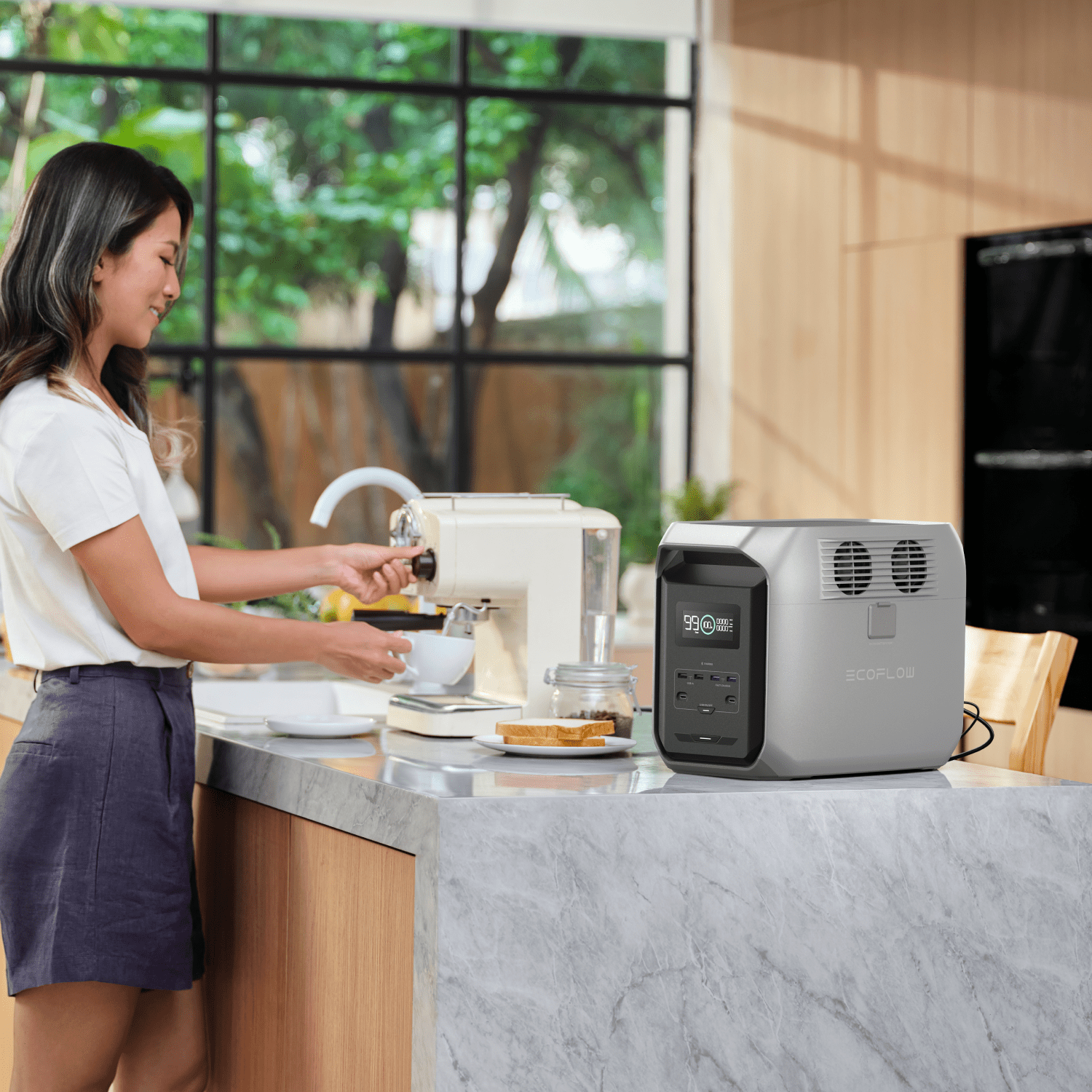 A Ecoflow DELTA 3 1500 é uma estação de energia portátil de alta capacidade, projetada para fornecer backup energético confiável para uso doméstico, emergencial ou ao ar livre.