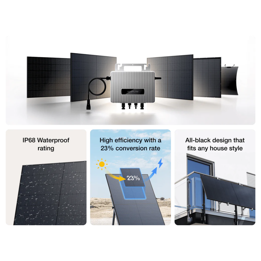 O EcoFlow STREAM é um microinversor compacto, eficiente e de fácil instalação, ideal para integrar em sistemas solares residenciais