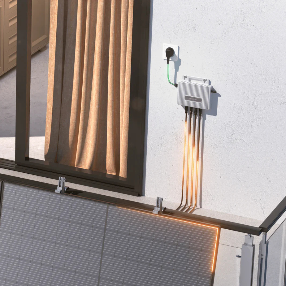 O EcoFlow STREAM é um microinversor compacto, eficiente e de fácil instalação, ideal para integrar em sistemas solares residenciais