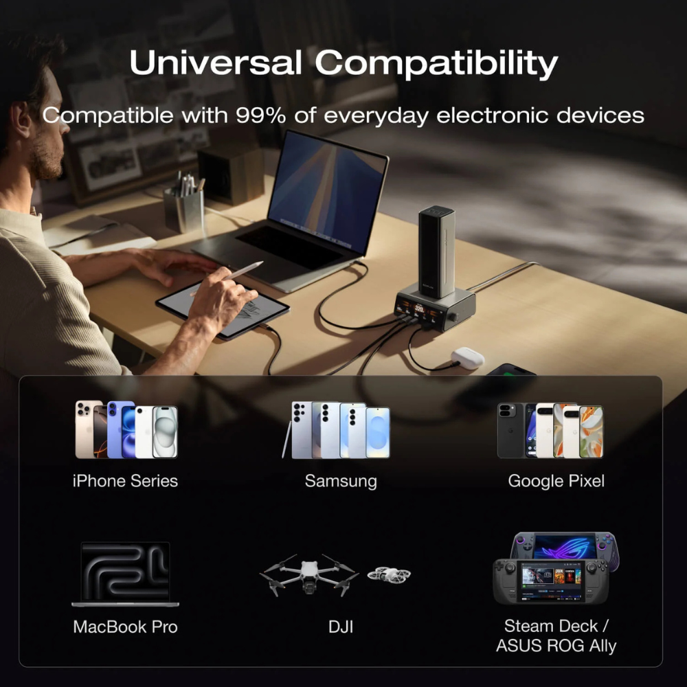 A EcoFlow Power Bank combina um tamanho compacto com uma potência impressionante de 27.650mAh (99,54Wh).