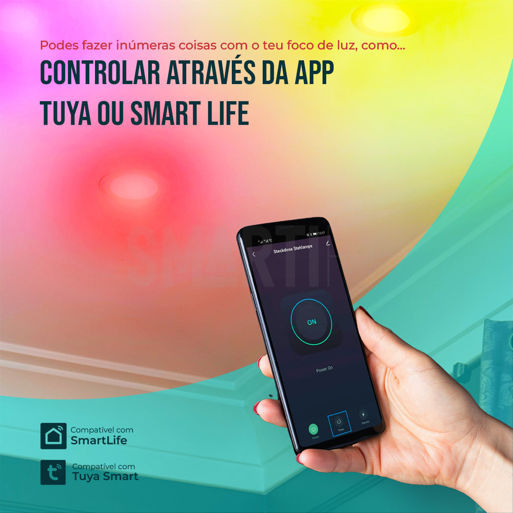 Smart LED Focus Smart Zigbee Smartify, allows adjustment between cool and warm whites, among 16M different colors, and also intensity regulation.