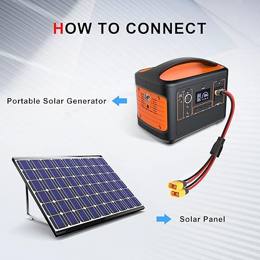 O GINTOOYUN XT60 Y Splitter é um cabo de extensão robusto e eficiente, desenvolvido para facilitar a ligação de dois painéis solares ou fontes de energia a geradores solares, estações de energia portáteis e outros equipamentos com conector XT60.