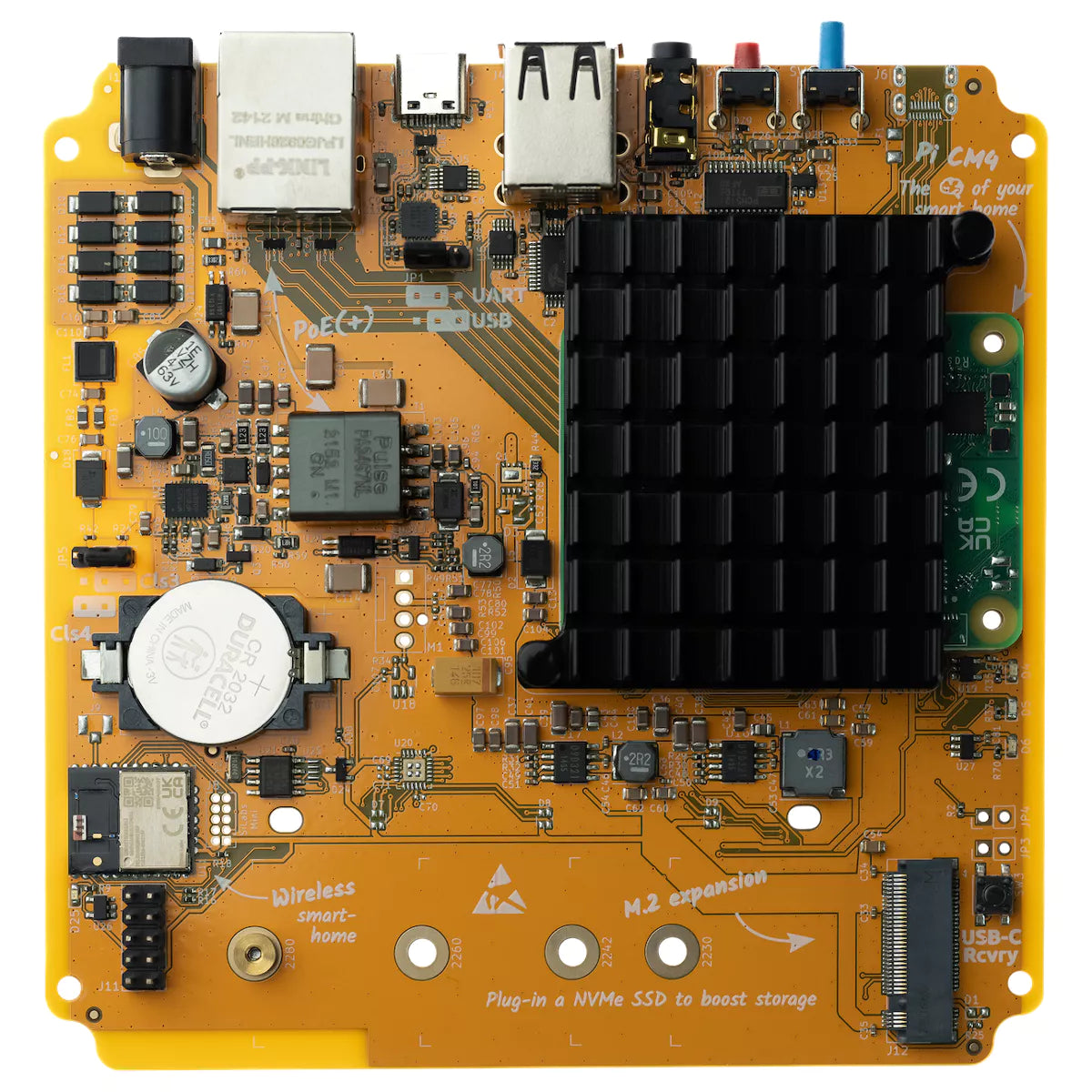 O Home Assistant Yellow PoE é um hub de automação residencial potente e flexível, concebido para executar o Home Assistant de forma local, privada e segura. Baseado no Raspberry Pi Compute Module 4 ou 5, oferece uma solução profissional para casas inteligentes, com suporte nativo a Zigbee, preparação para Thread e Matter e alimentação via PoE+.