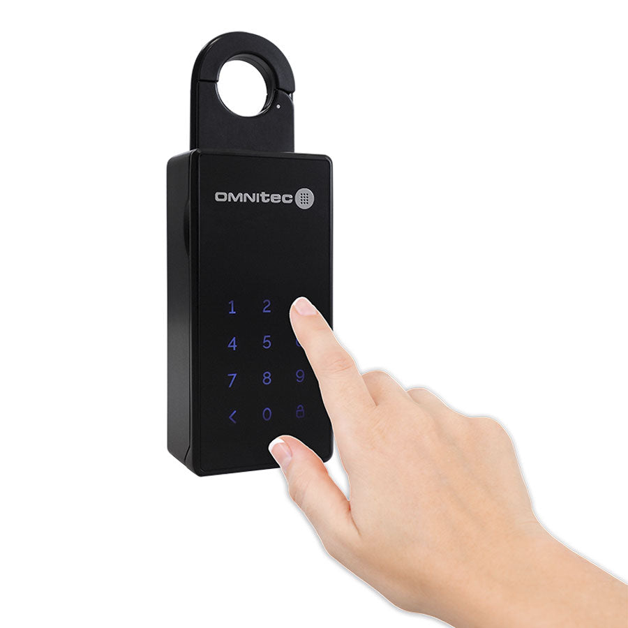 Omnitec KeySafe Keychain Lock inteligente a través de PIN o código Bluetooth