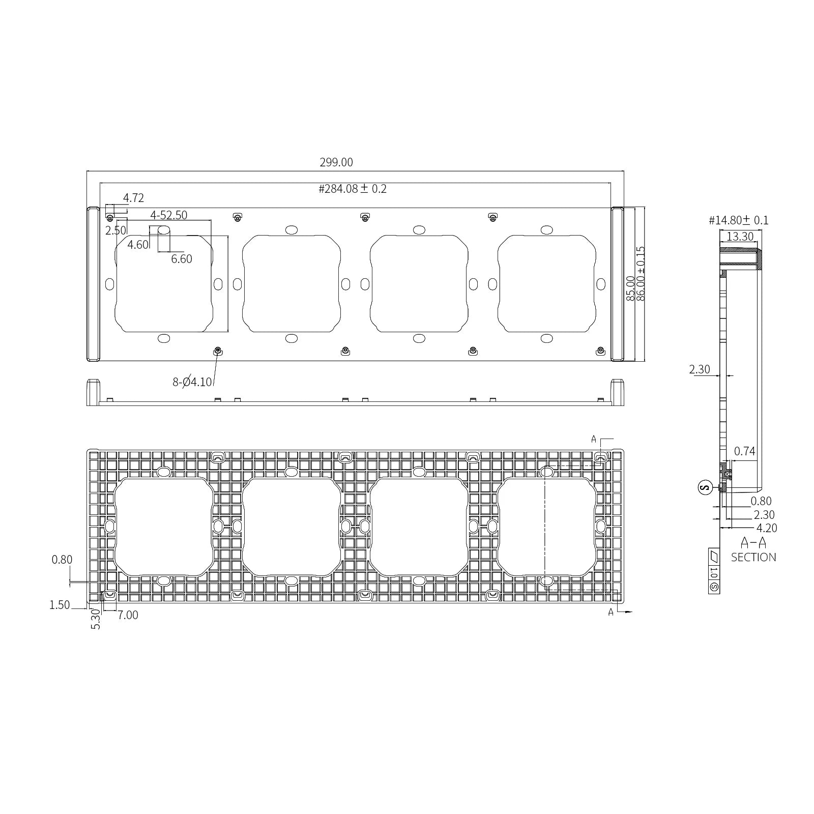 Sonoff M5 Frame - Quadruple Frame for Sonoff M5 80mm switches