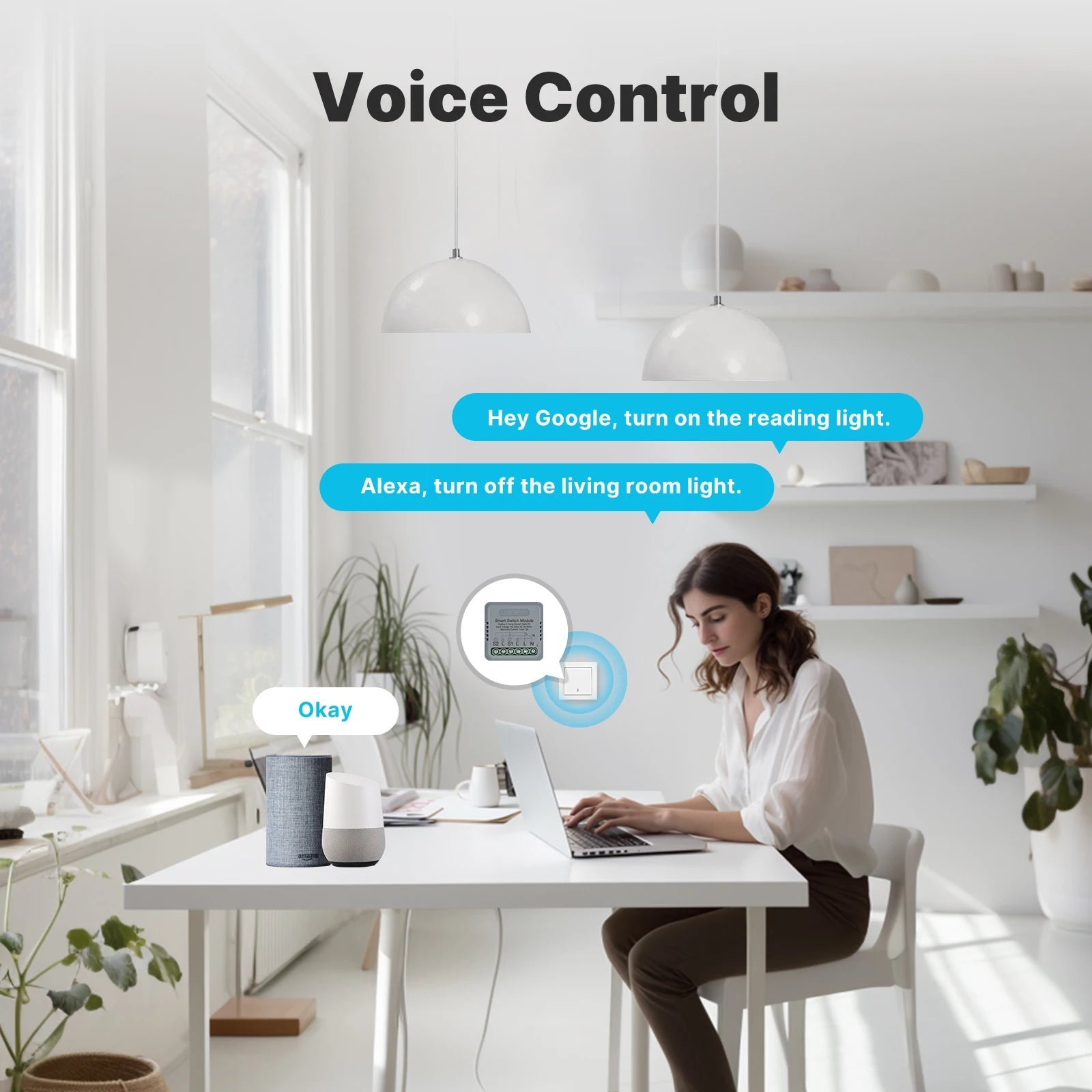 Controlo por voz Alexa Google Home - módulo Moes Zigbee