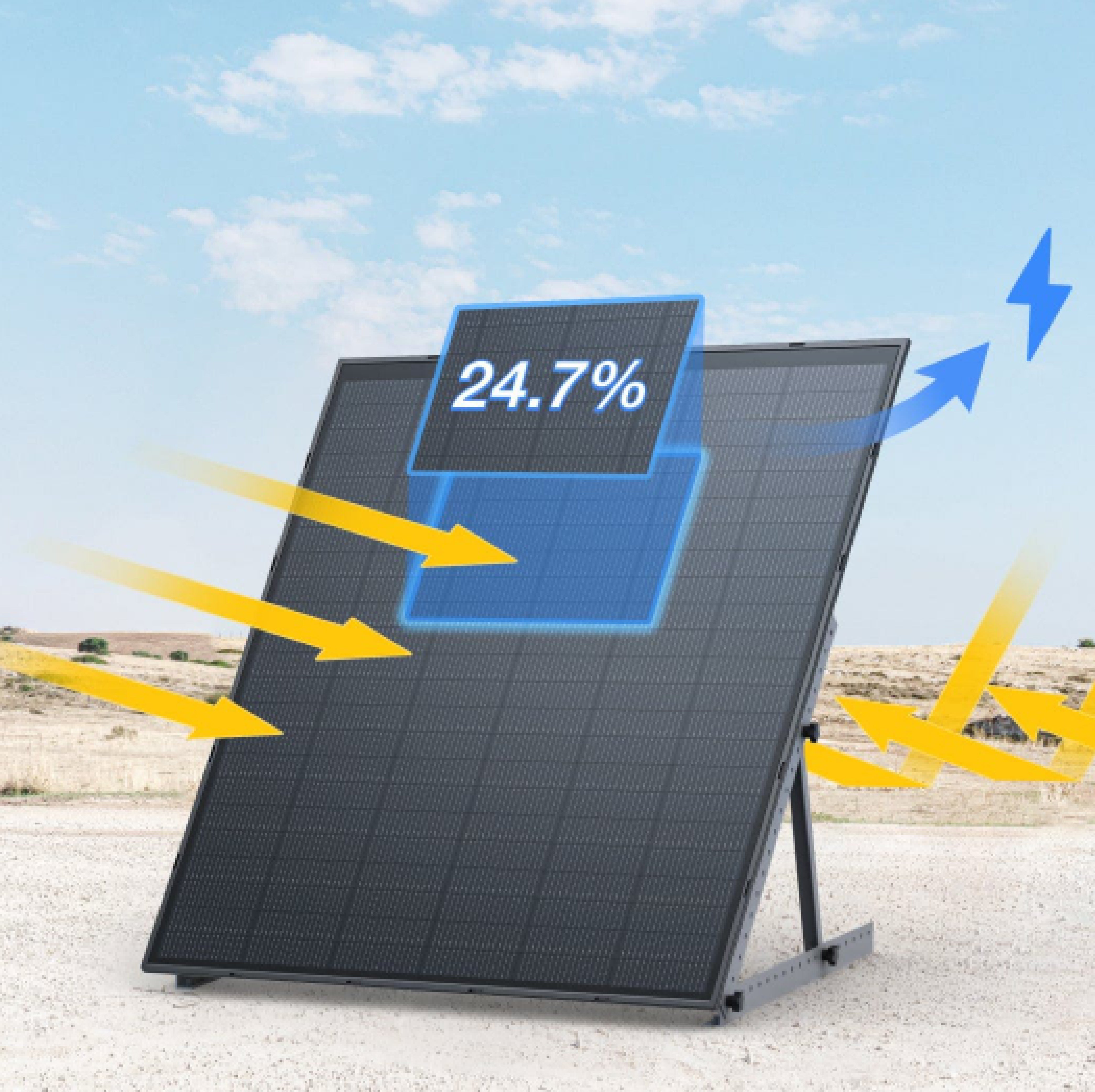 O Painel Solar Rígido EcoFlow 250W (4 unidades) oferece alta eficiência e durabilidade, ideal para uso residencial e móvel. Permite maior geração de energia limpa, sustentável e confiável, com fácil instalação.