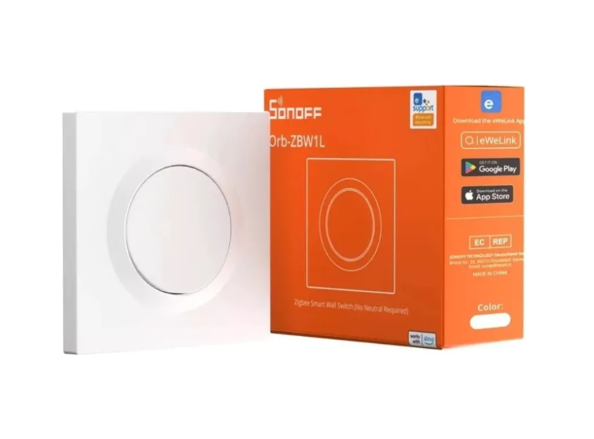 O SONOFF Orb-ZBW1L é um interruptor de parede inteligente Zigbee 3.0 de um canal, especialmente desenvolvido para funcionar sem fio neutro, tornando-o a escolha ideal para instalações de retrofit em casas antigas ou sistemas elétricos existentes, sem necessidade de alterar a cablagem.