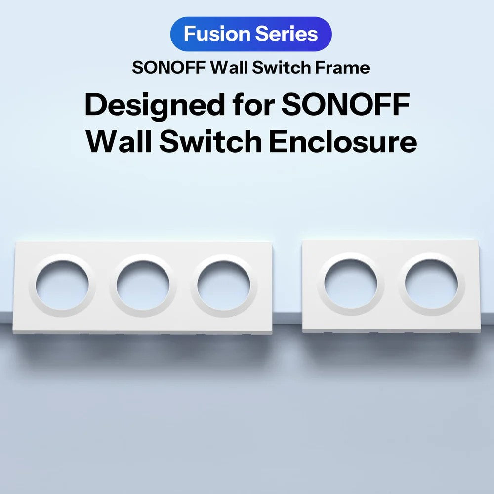 A SONOFF Orb-3Gang EF3G é uma moldura tripla de parede da Série Fusion, projetada para integrar três interruptores SONOFF lado a lado com um acabamento limpo, alinhado e esteticamente uniforme.