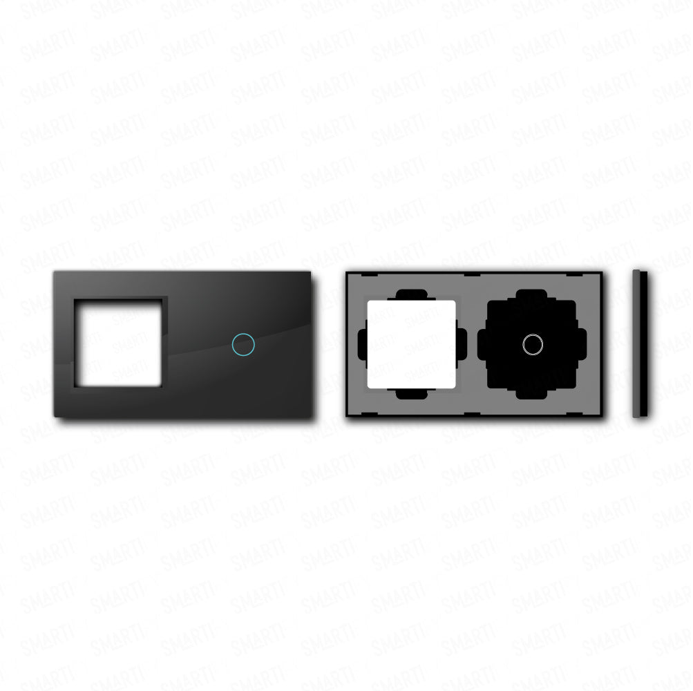 Smartify vPRO Espelho Duplo (Moldura + 1 botão) Preto - SYPE20001PR