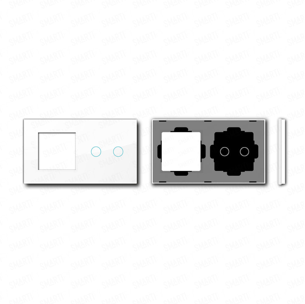 Smartify vPRO Espelho Duplo (Moldura + 2 botões) Branco - SYPE20002BR