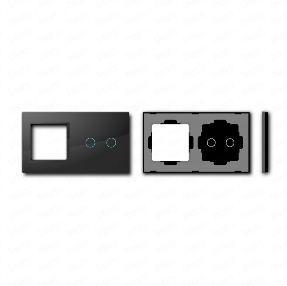 Smartify vPRO Espelho Duplo (Moldura + 2 botões) Preto - SYPE20002PR