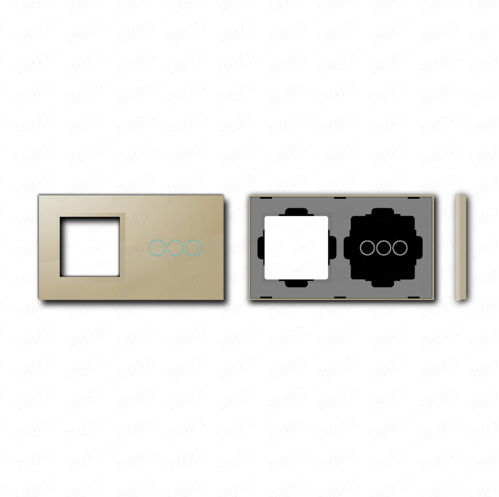 Smartify vPRO Espelho Duplo (Moldura + 3 botões) Dourado - SYPE20003DR