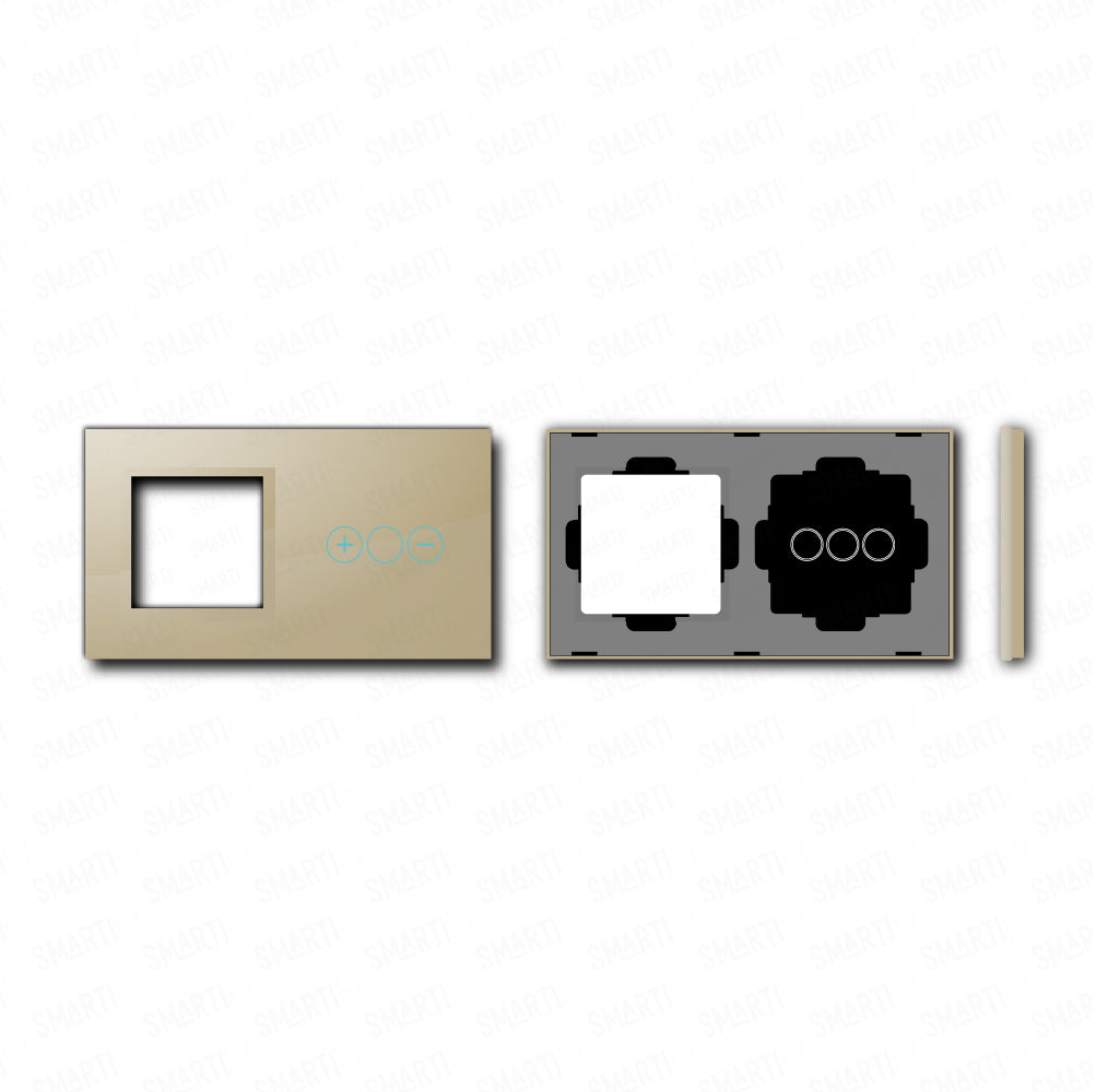 Smartify vPRO Espelho Duplo (Moldura + Dimmer) Dourado - SYPE2001DDR