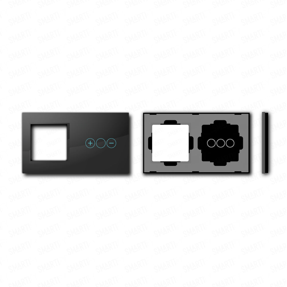 Smartify vPRO Espelho Duplo (Moldura + Dimmer) Preto - SYPE2001DPR