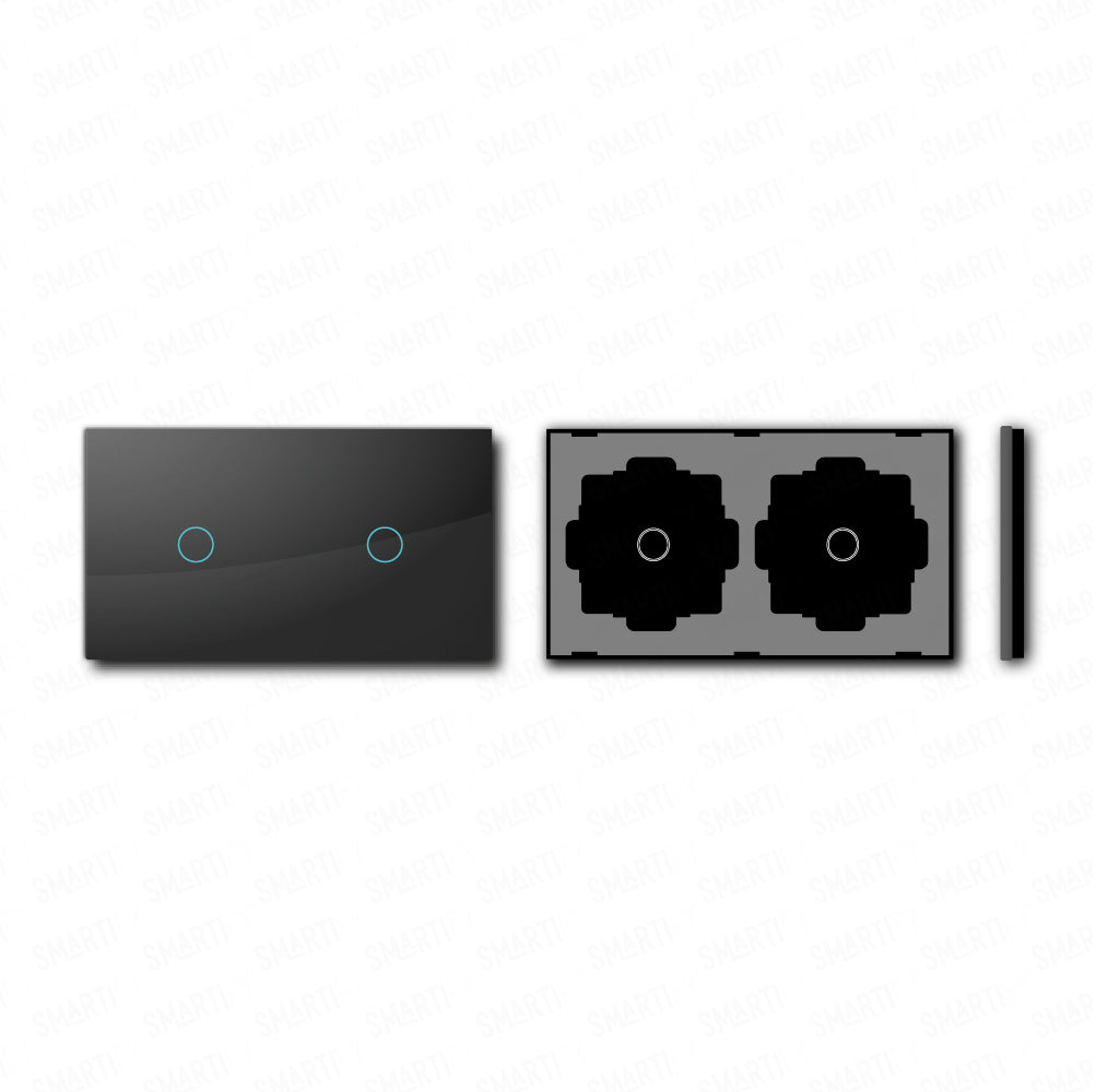 Smartify vPRO Espelho Duplo (1 botão + 1 botão) Preto - SYPE20101PR