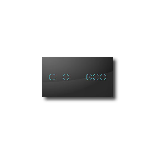 Smartify vPRO Espelho Duplo (2 botões + Dimmer) Preto - SYPE2021DPR