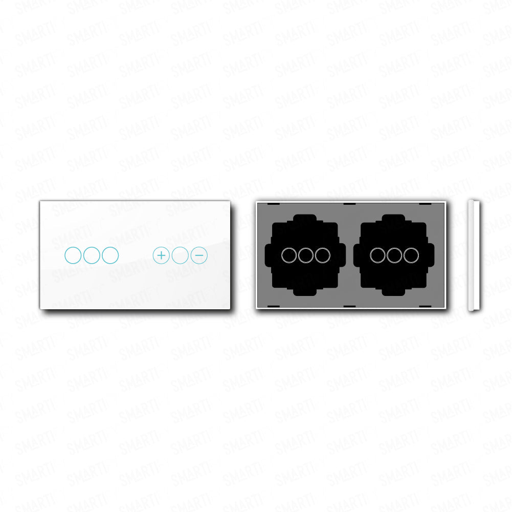 Smartify vPRO Espelho Duplo (3 botões + Dimmer) Branco - SYPE2031DBR