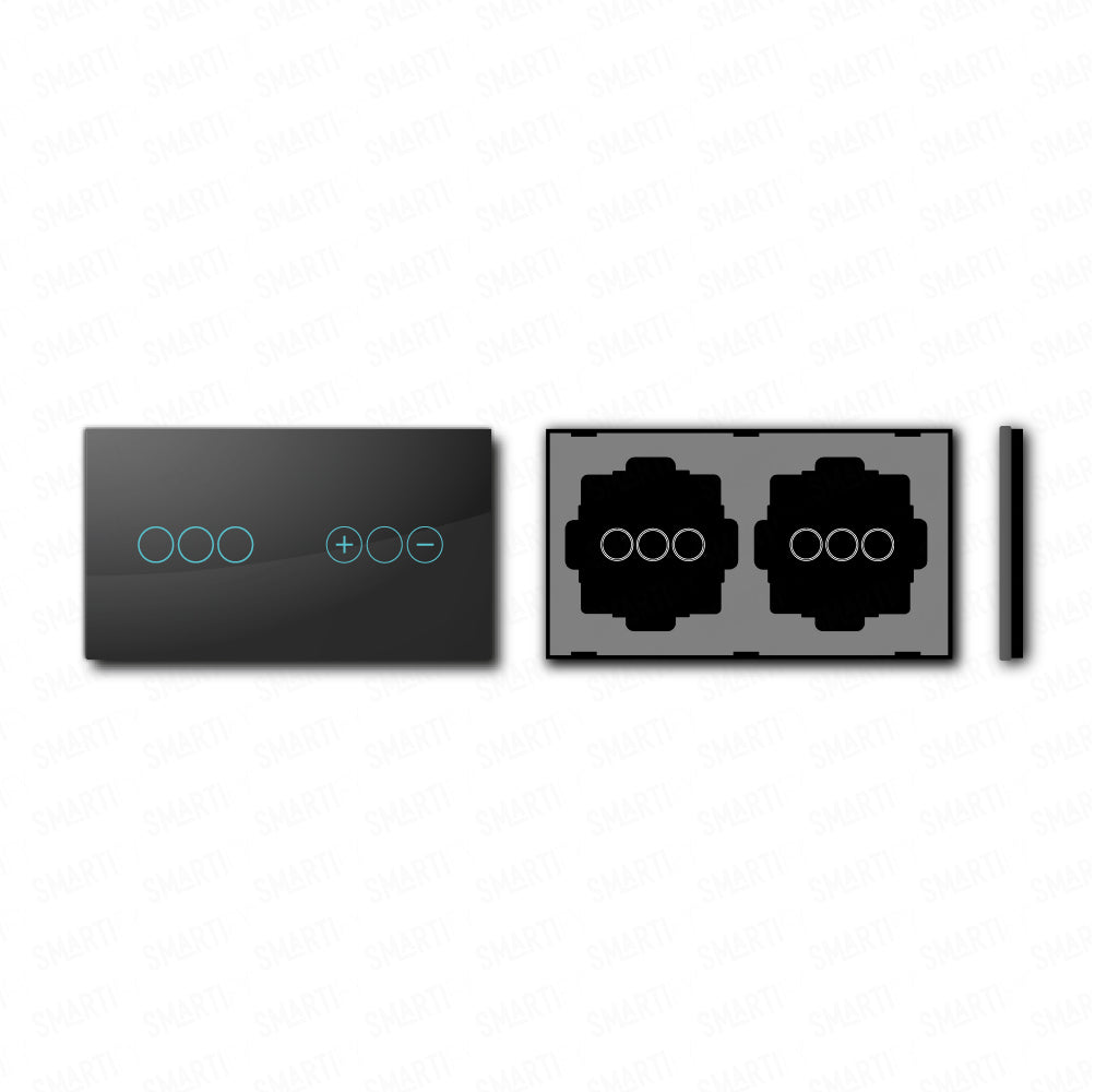 Smartify vPRO Espelho Duplo (3 botões + Dimmer) Preto - SYPE2031DPR