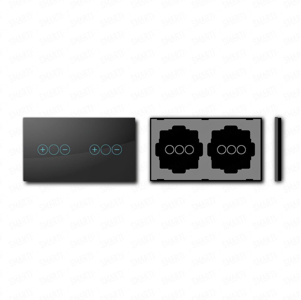Smartify vPRO Espelho Duplo (Dimmer + Dimmer) Preto - SYPE21D1DPR
