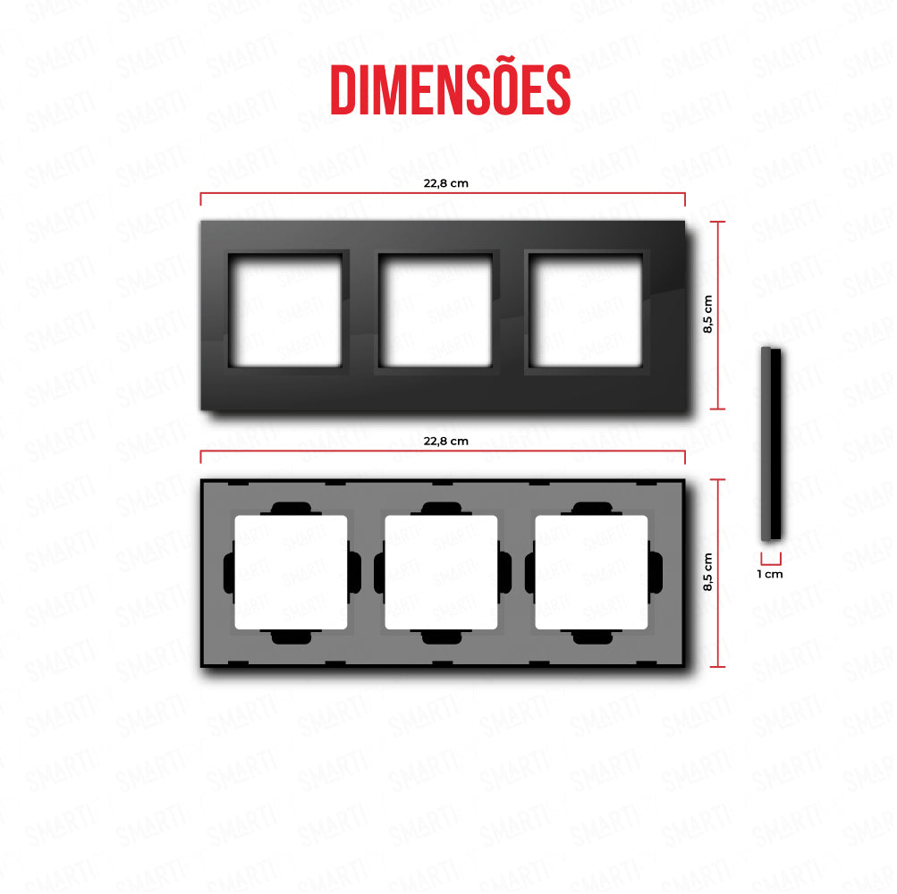 Smartify vPRO Espelho Triplo (Moldura + Moldura + Moldura) Preto - SYPE3000000PR
