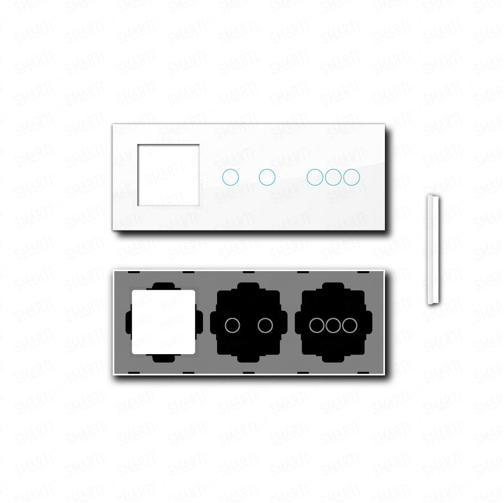 Smartify vPRO Espelho Triplo (Moldura + 2 botões + 3 botões) Branco - SYPE3000203BR