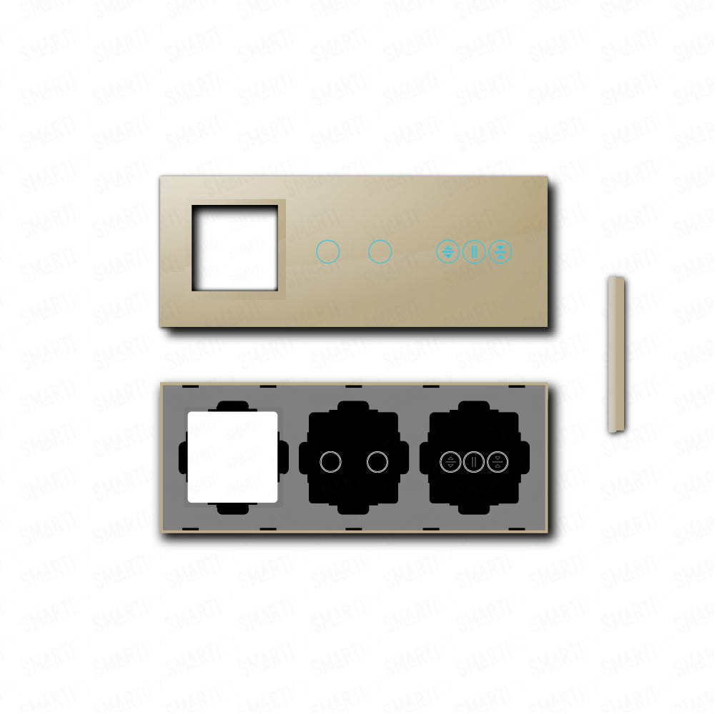 Smartify vPRO Miroir Triple (Cadre + 2 boutons + Stores) Doré - SYPE30002ESDR