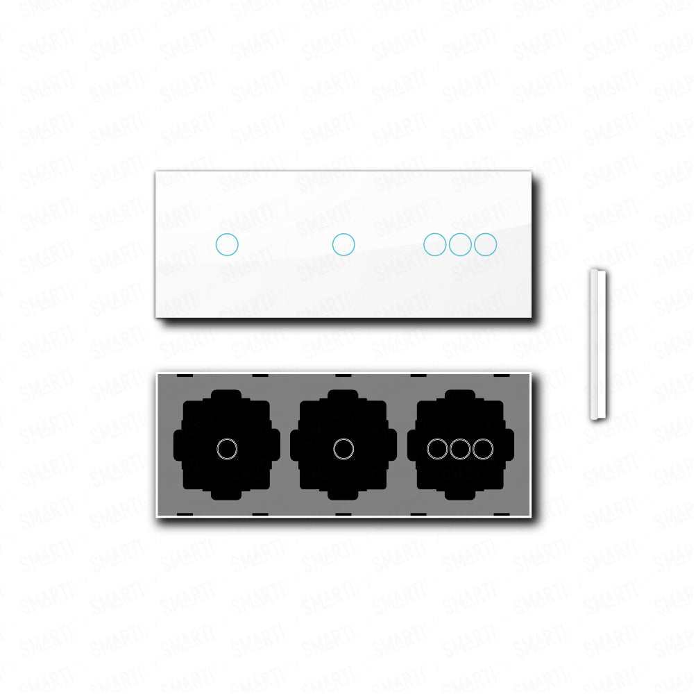 Smartify vPRO Espelho Triplo (1 botão + 1 botão + 3 botões) Branco - SYPE3010103BR