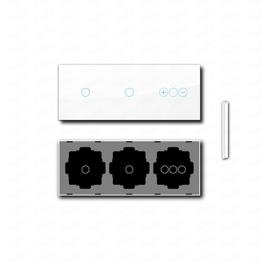 Smartify vPRO Espelho Triplo (1 botão + 1 botão + Dimmer) Branco - SYPE301011DBR