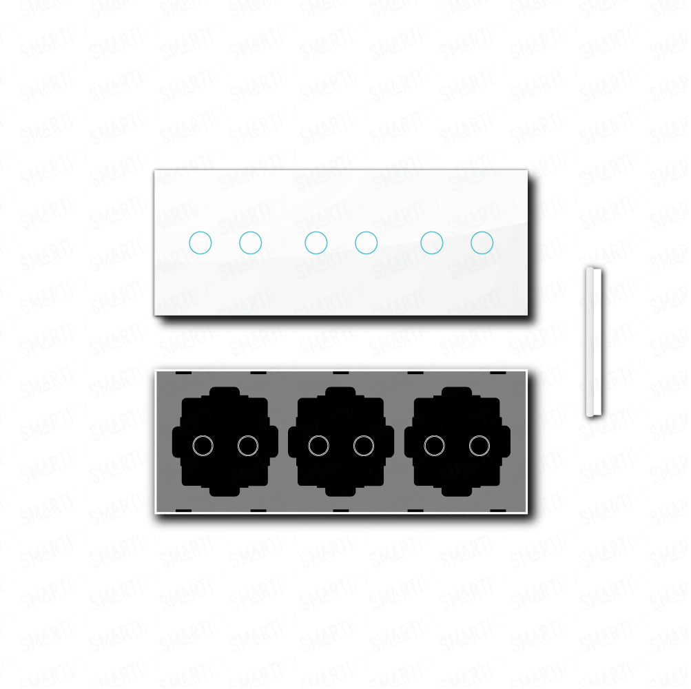 Smartify vPRO Espelho Triplo (2 botões + 2 botões + 2 botões) Branco - SYPE3020202BR