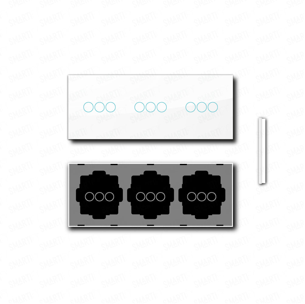 Smartify vPRO Espelho Triplo (3 botões + 3 botões + 3 botões) Branco - SYPE3030303BR