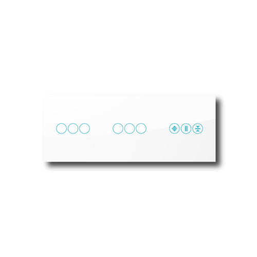 Smartify vPRO Espelho Triplo (3 botões + 3 botões + Estores) Branco - SYPE30303ESBR