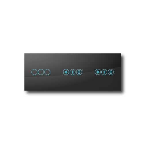 Smartify vPRO Espelho Triplo (3 botões + Estores + Estores) Preto - SYPE303ESESPR
