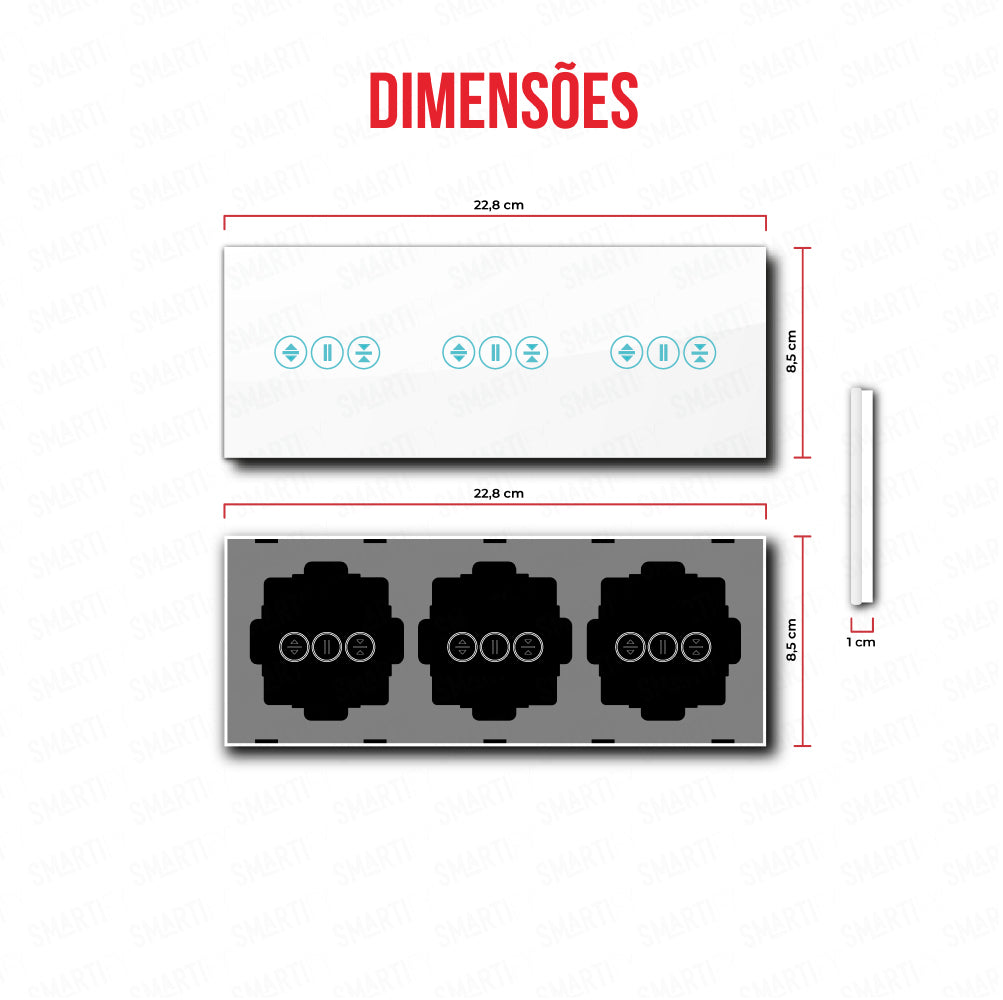 Smartify vPRO Specchio Triplo (Tende + Tende + Tende) Bianco - SYPE3ESESESBR