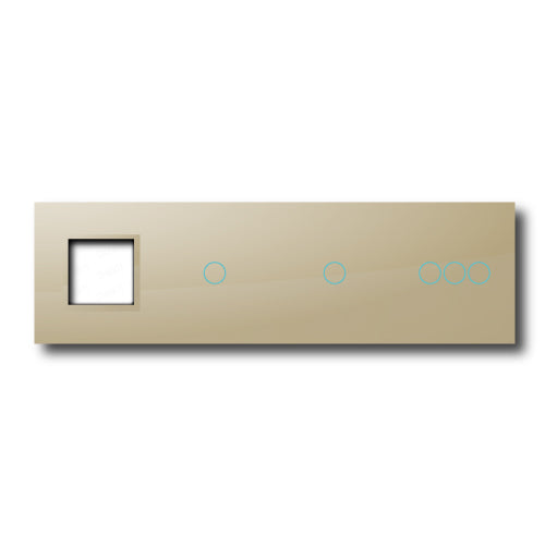 Smartify vPRO Espelho Quadruplo (Moldura + 1 botão + 1 botão + 3 botões) Dourado - SYPE400010103DR