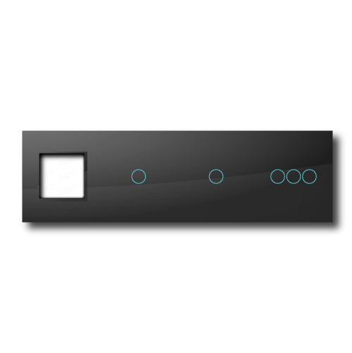 Smartify vPRO Espelho Quadruplo (Moldura + 1 botão + 1 botão + 3 botões) Preto - SYPE400010103PR