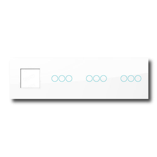 Smartify vPRO Espelho Quadruplo (Moldura + 3 botões + 3 botões + 3 botões) Branco - SYPE400030303BR