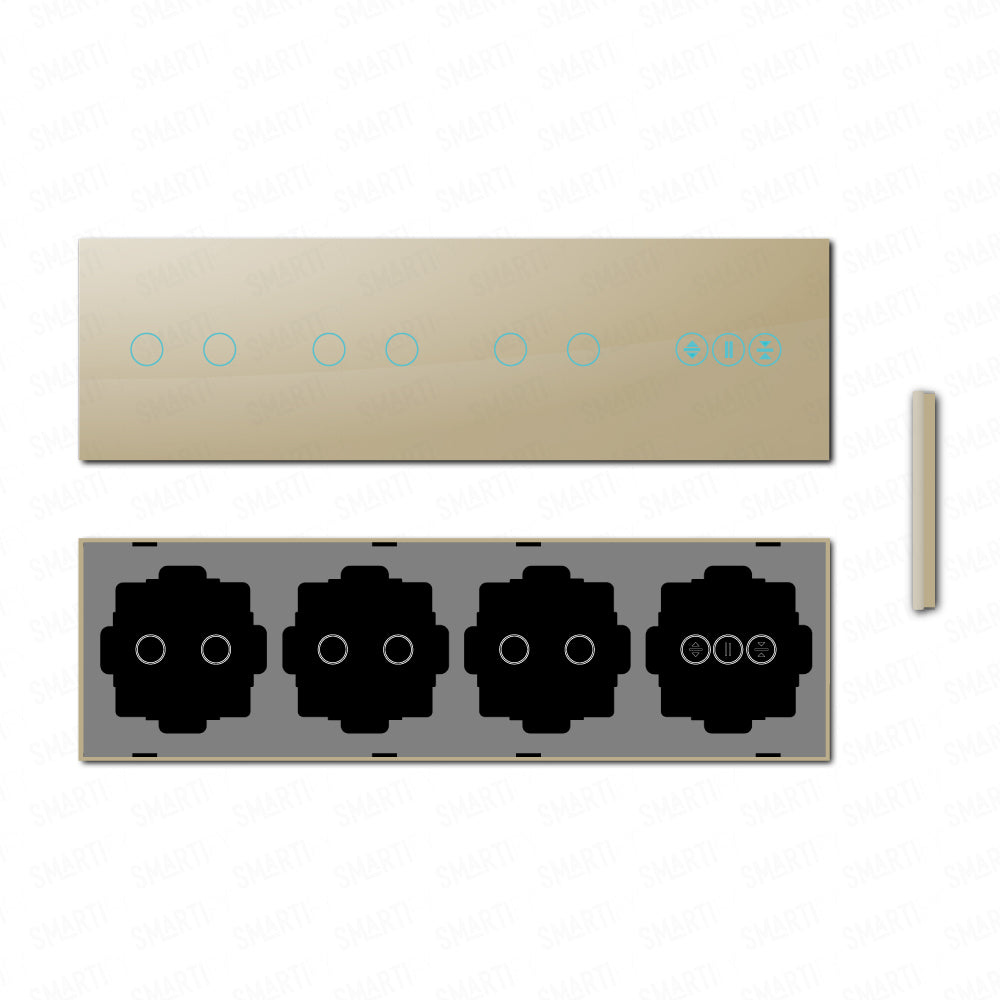Smartify vPRO Specchio Quadro (2 pulsanti + 2 pulsanti + 2 pulsanti + Tende) Dorato - SYPE4020202ESDR