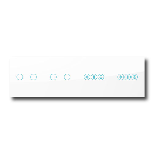 Smartify vPRO Espelho Quadruplo (2 botões + 2 botões + Estores + Estores) Branco - SYPE40202ESESBR
